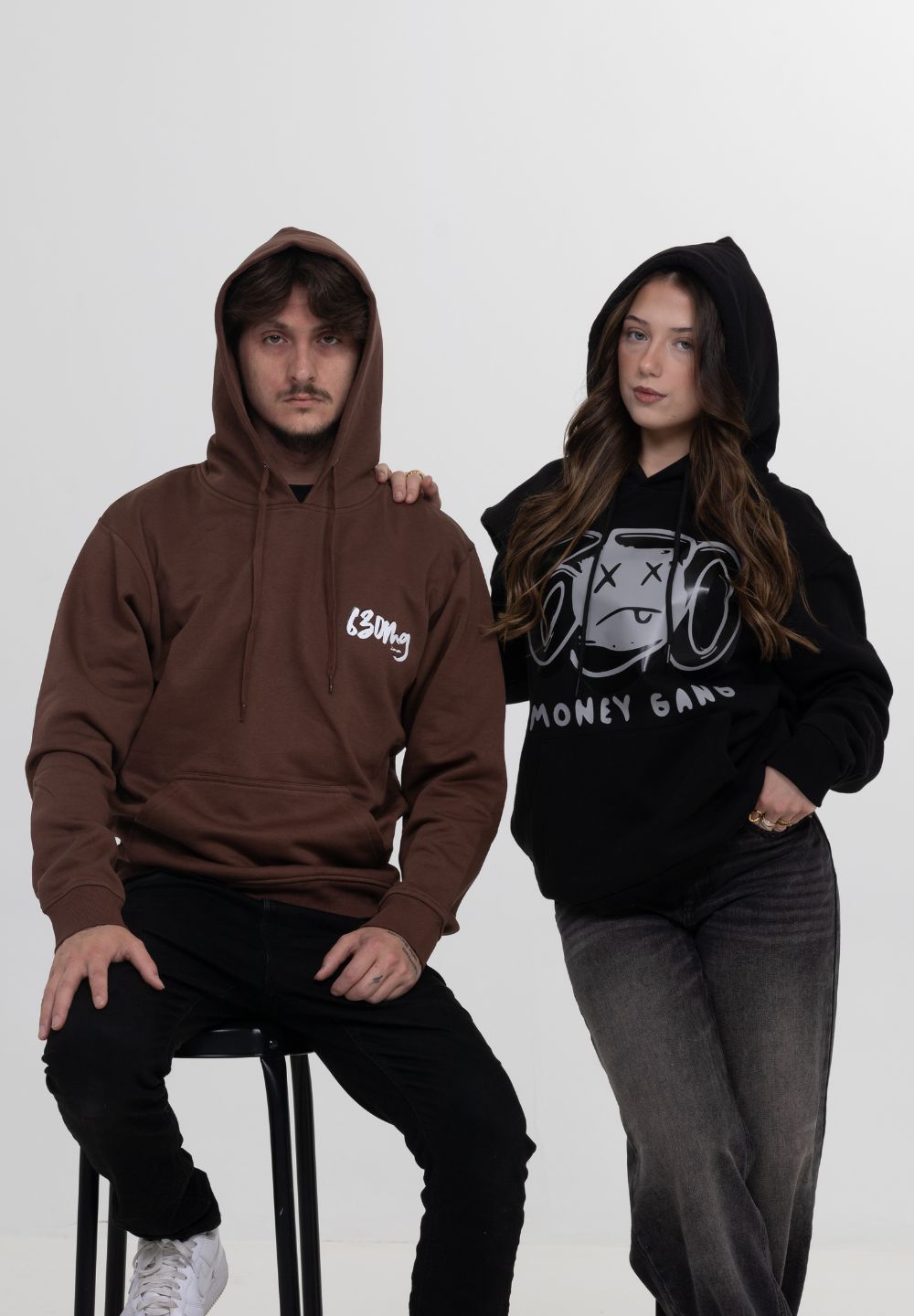 HOODIE-BROWN 630MGFAMILY 2025 + MONEYGANG BLACK & GRAY DUO PACK