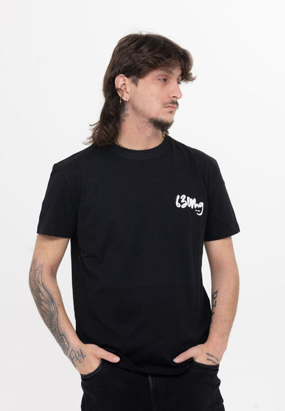 T-SHIRT BLACK 630MG [LOGO MIDSIZE-WHITE]