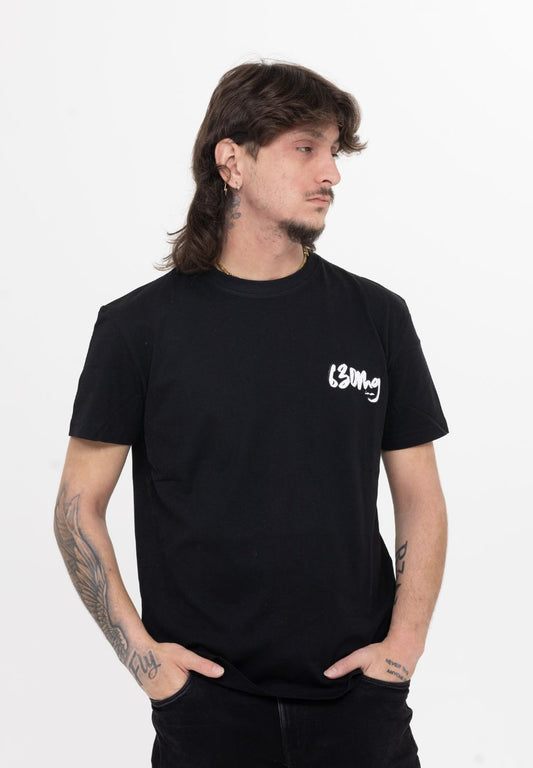 T-SHIRT BLACK 630MG [LOGO MIDSIZE-WHITE]