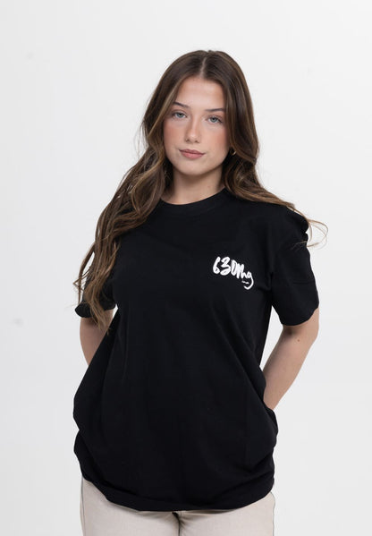 T-SHIRT BLACK 630MG [LOGO MIDSIZE-WHITE]