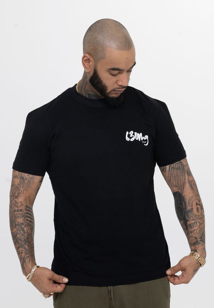 T-SHIRT BLACK 630MG [LOGO MIDSIZE-WHITE]